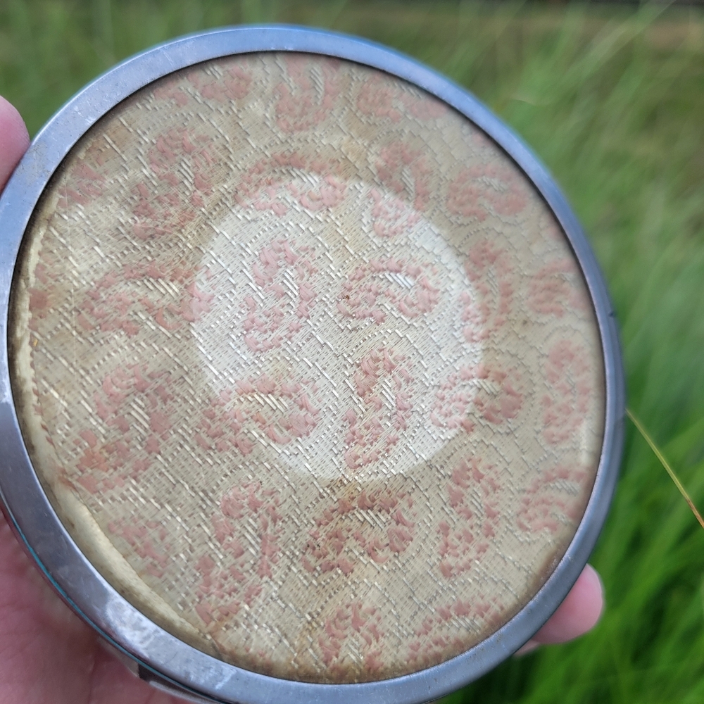 Art Deco Powder Jar Vintage Dresser Jar Trinket Dish Floral Tulip ~ Pretty! - Picture 8 of 16